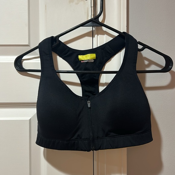 Under Armour Other - Under Armor Black with Green Zip Up Sports Bra Size 36A